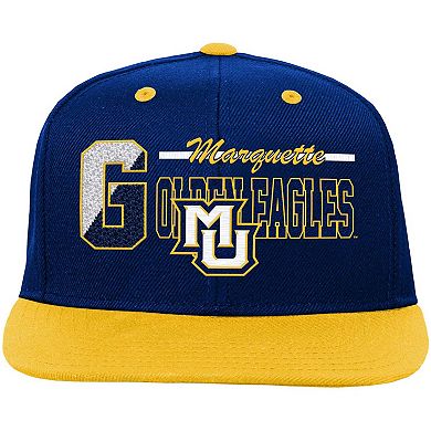 Youth Mitchell & Ness Navy Marquette Golden Eagles Varsity Letter Snapback Hat