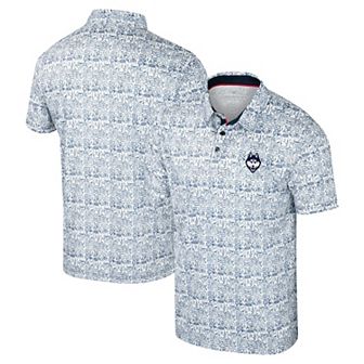 Men's Colosseum Navy UConn Huskies It's Time! Allover Print Polo