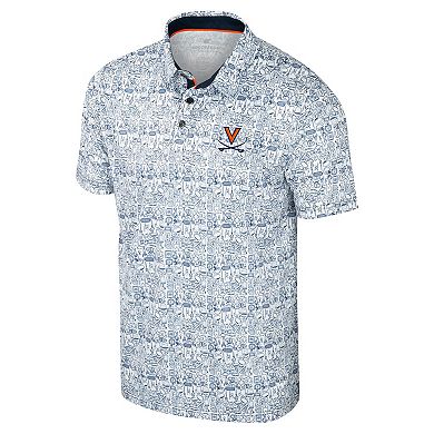 Men's Colosseum Navy Virginia Cavaliers It's Time! Allover Print Polo