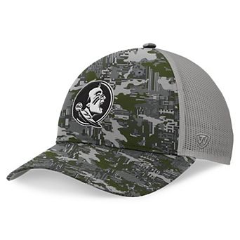 Men's Top of the World Gray Florida State Seminoles OHT Military Appreciation Pledge Trucker Camo Adjustable Hat