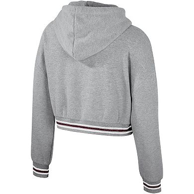Women's The Wild Collective Heather Gray Texas A&M Aggies Cropped Shimmer Pullover Hoodie