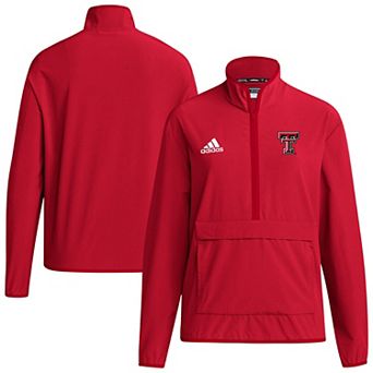 Men's adidas Red Texas Tech Red Raiders 2024 Coaches Sideline Long Sleeve Quarter-Zip Top