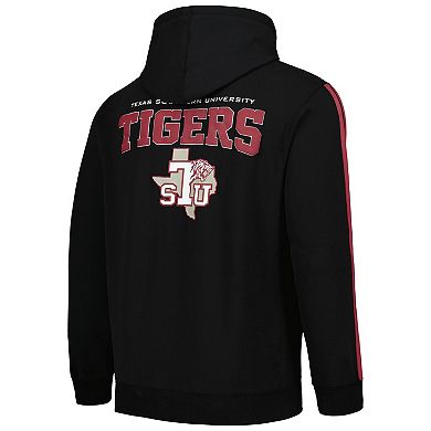 Men's FISLL Black Texas Southern Tigers Oversized Stripes Pullover Hoodie