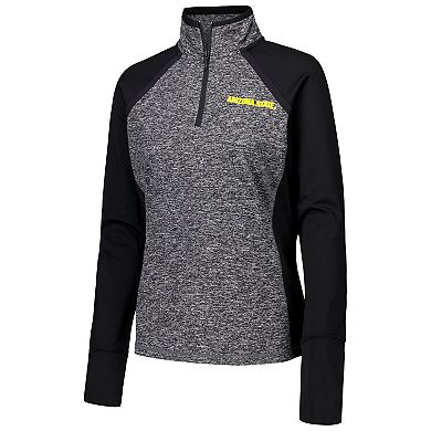 Women's Black/Heather Gray Arizona State Sun Devils Finalist Raglan Quarter-Zip Jacket