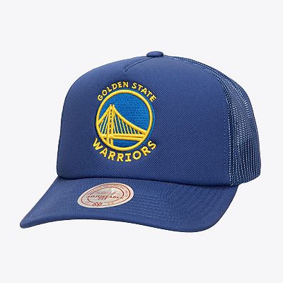 Men s Mitchell Ness Royal Golden State Warriors Core Evergreen OTC Trucker Adjustable Hat