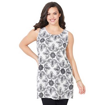 Catherines Women's Plus Size Breezeway Georgette High-low Tunic Tank