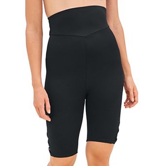 Swim 365 Women's Plus Size Lattice-Detailed High-Waist Bike Short