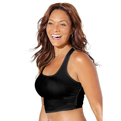 Swimsuits for All Women's Cropped Racerback Tankini Top