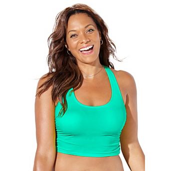 Swimsuits for All Women's Cropped Racerback Tankini Top