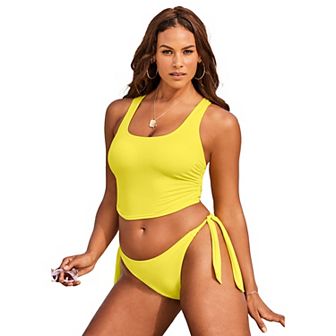 Swimsuits for All Women's Cropped Racerback Tankini Top