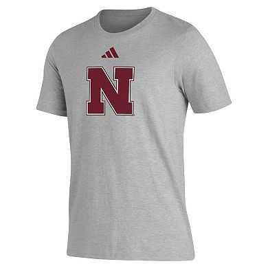 Men's adidas Gray Nebraska Huskers Primary Locker Logo Pre-Game AEROREADY T-Shirt