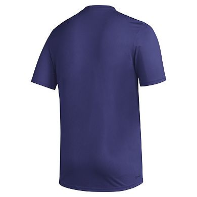 Men's adidas Purple Washington Huskies Primary Locker Logo Pre-Game AEROREADY T-Shirt
