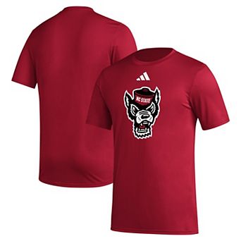 Men's adidas Red NC State Wolfpack Primary Locker Logo Pre-Game AEROREADY T-Shirt