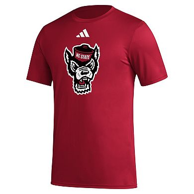 Men's adidas Red NC State Wolfpack Primary Locker Logo Pre-Game AEROREADY T-Shirt