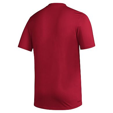 Men's adidas Red NC State Wolfpack Primary Locker Logo Pre-Game AEROREADY T-Shirt