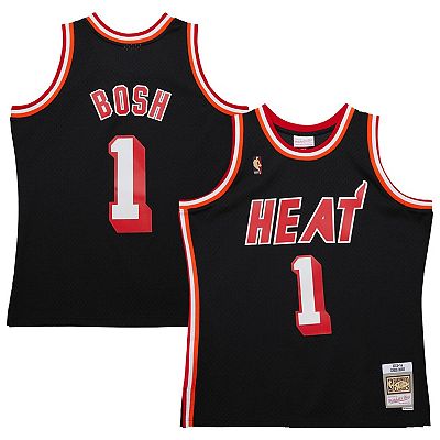 Men's Mitchell Ness Chris Bosh Black Miami Heat 2013/14 Hardwood