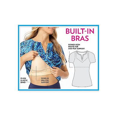 Swim 365 Women's Plus Size Cross-back Swim Tee