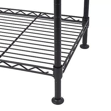 4-tier Steel Wire Storage Rack Adjustable Shelves