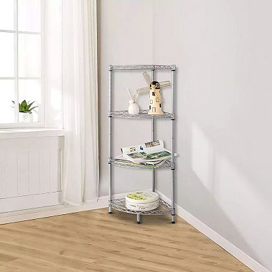 4 Tier Corner Shelf Rack Space Saving Organizer