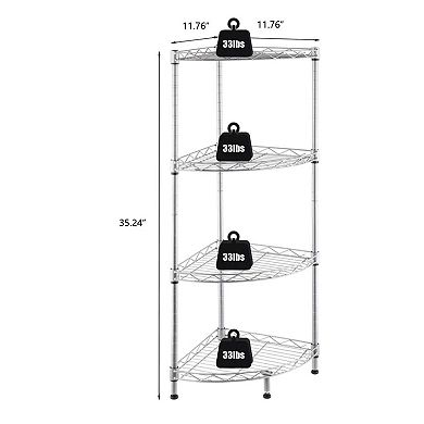 4 Tier Corner Shelf Rack Space Saving Organizer