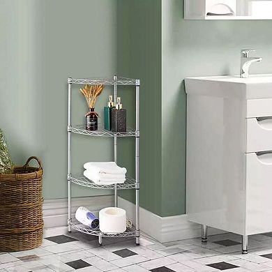 4 Tier Corner Shelf Rack Space Saving Organizer