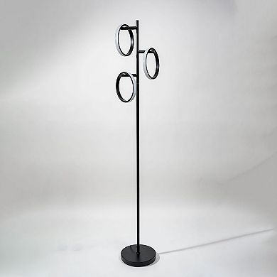 Ozarke Neo Floor Lamp - Contemporary Lighting Fixture With 3 Ring Lights, Dimmable