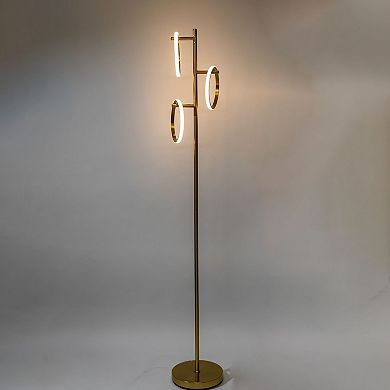 Ozarke Neo Floor Lamp - Contemporary Lighting Fixture With 3 Ring Lights, Dimmable