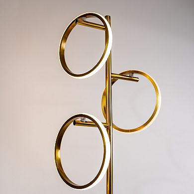 Ozarke Neo Floor Lamp - Contemporary Lighting Fixture With 3 Ring Lights, Dimmable