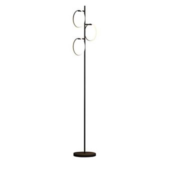 Ozarke Neo Floor Lamp - Contemporary Lighting Fixture With 3 Ring Lights, Dimmable