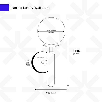 Ozarke Nordic Luxury Wall Light, Warm 3000k