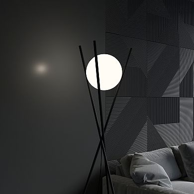 Ozarke Solstice Glass Globe Floor Lamp - Contemporary Led Standing Light