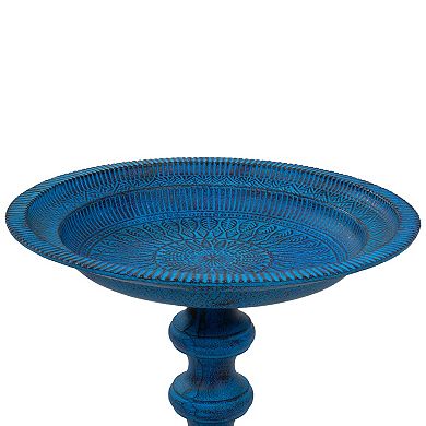 Sunnydaze Backyard Beauty Metal Bird Bath - Patina - 18 in