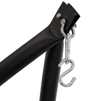 Sunnydaze Curved Steel Hanging Hammock Chair Stand - Black - 84"