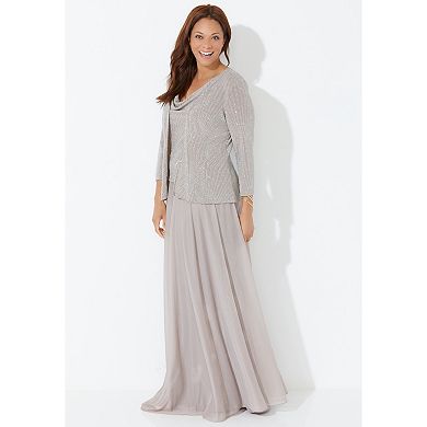 Catherines Women's Plus Size Glimmer Jacket Dress