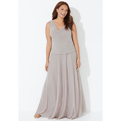 Catherines Women's Plus Size Glimmer Jacket Dress