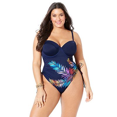Swimsuits For All Women s Plus Size Adjustable Underwire One Piece Swimsuit