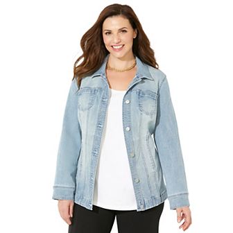 Catherines Women's Plus Size Petite Classic Jean Jacket