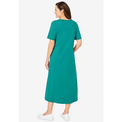 Woman Within Plus Size Layered Knit Empire Dress