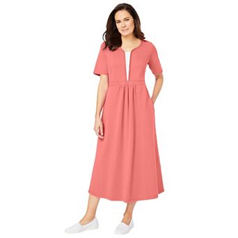 Woman Within Plus Size Layered Knit Empire Dress