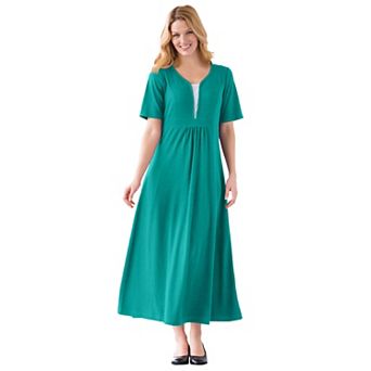 Woman Within Plus Size Layered Knit Empire Dress