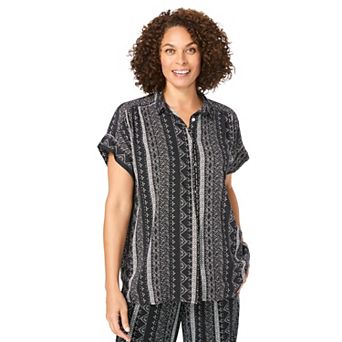Woman Within Plus Size Relaxed Campshirt