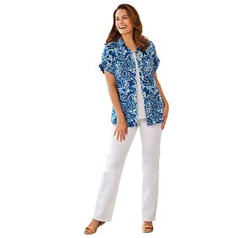 Woman Within Plus Size Relaxed Campshirt