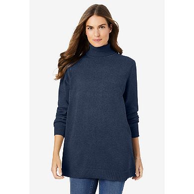 Woman Within Plus Size Perfect Long Sleeve Turtleneck Sweater