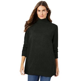 Woman Within Plus Size Perfect Long Sleeve Turtleneck Sweater