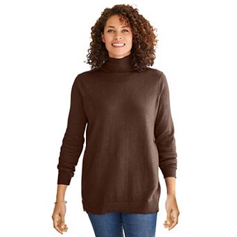 Woman Within Plus Size Perfect Long Sleeve Turtleneck Sweater