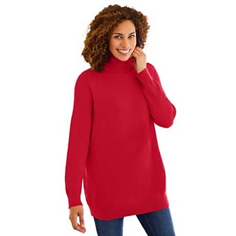 Woman Within Plus Size Perfect Long Sleeve Turtleneck Sweater