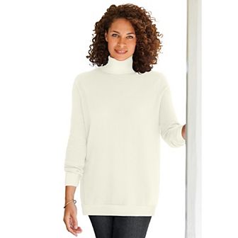 Woman Within Plus Size Perfect Long Sleeve Turtleneck Sweater