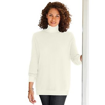 Woman Within Plus Size Perfect Long Sleeve Turtleneck Sweater