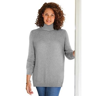 Woman Within Plus Size Perfect Long Sleeve Turtleneck Sweater