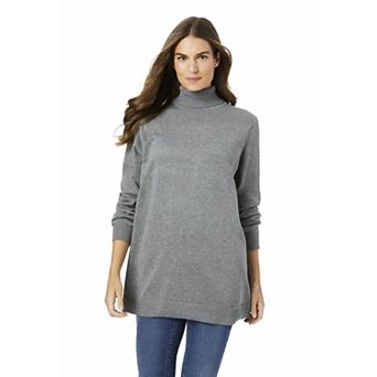 Woman Within Plus Size Perfect Long Sleeve Turtleneck Sweater